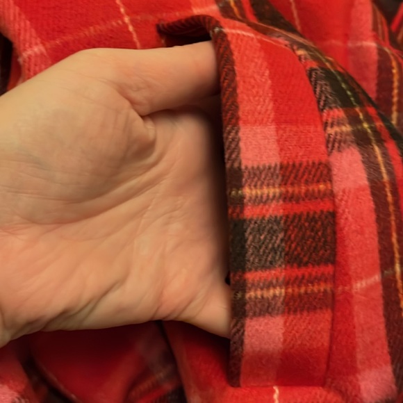NWT Red Plaid Tartan Long Soft-Brushed Overcoat for Women - Picture 8 of 10